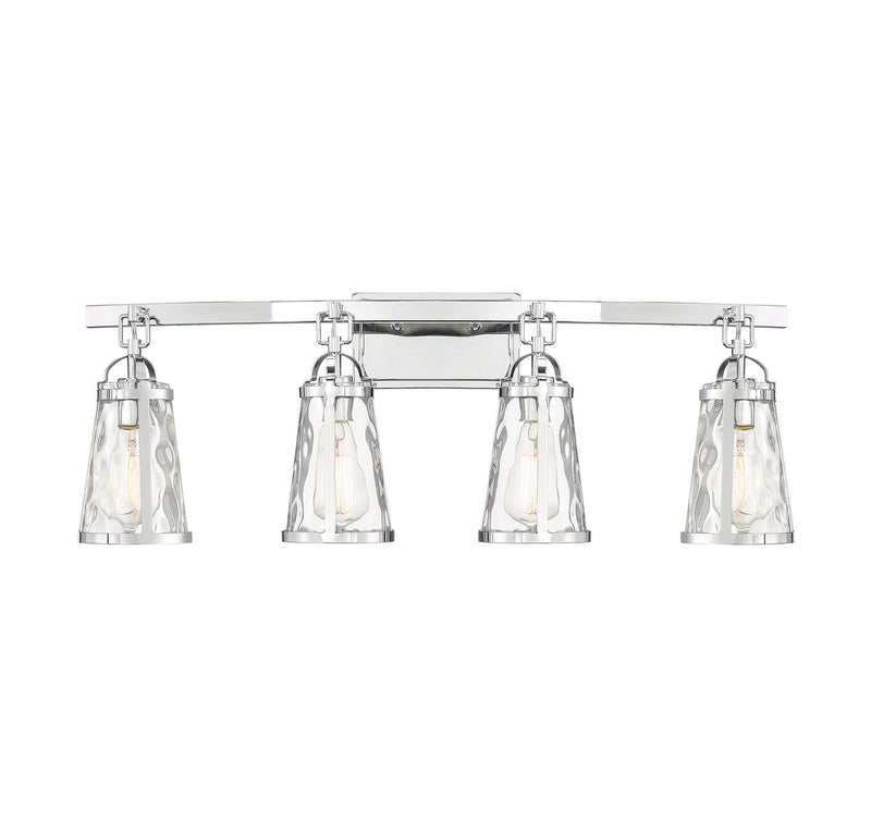Four Light Bath Bar<br /><span style="color:#4AB0CE;">Entrega: 4-10 dias en USA</span><br /><span style="color:#4AB0CE;font-size:60%;">PREGUNTE POR ENTREGA EN PANAMA</span><br />Collection: Albany<br />Finish: Polished Chrome