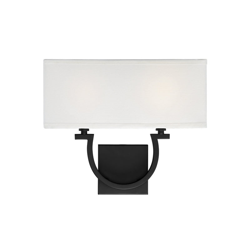 Two Light Wall Sconce<br /><span style="color:#4AB0CE;">Entrega: 4-10 dias en USA</span><br /><span style="color:#4AB0CE;font-size:60%;">PREGUNTE POR ENTREGA EN PANAMA</span><br />Collection: Rhodes<br />Finish: Matte Black