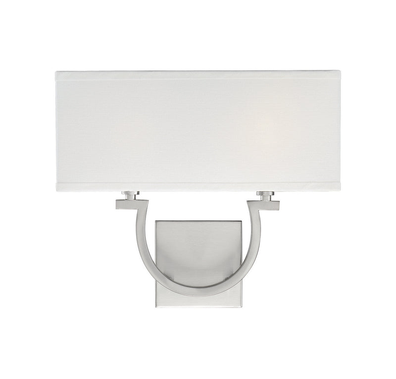 Two Light Wall Sconce<br /><span style="color:#4AB0CE;">Entrega: 4-10 dias en USA</span><br /><span style="color:#4AB0CE;font-size:60%;">PREGUNTE POR ENTREGA EN PANAMA</span><br />Collection: Rhodes<br />Finish: Satin Nickel