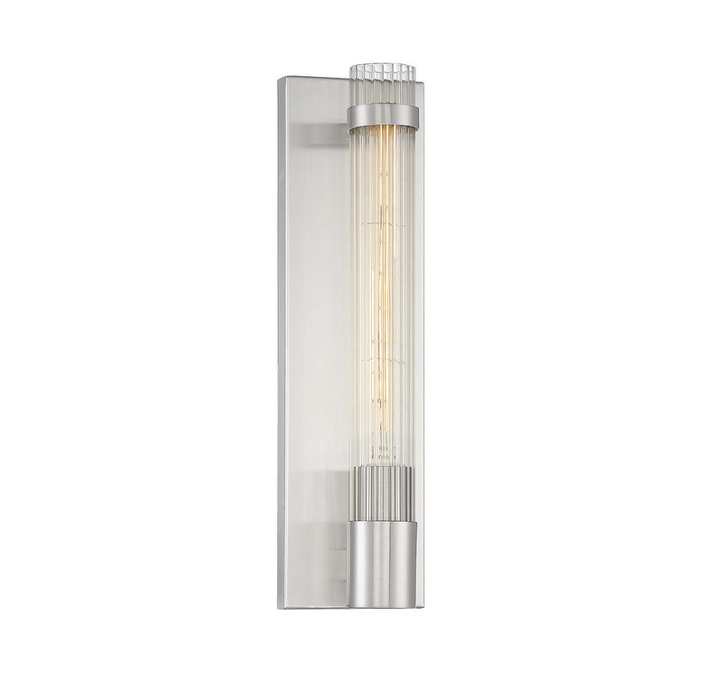 One Light Wall Sconce<br /><span style="color:#4AB0CE;">Entrega: 2-3 semanas en USA</span><br /><span style="color:#4AB0CE;font-size:60%;">PREGUNTE POR ENTREGA EN PANAMA</span><br />Collection: Willmar<br />Finish: Satin Nickel