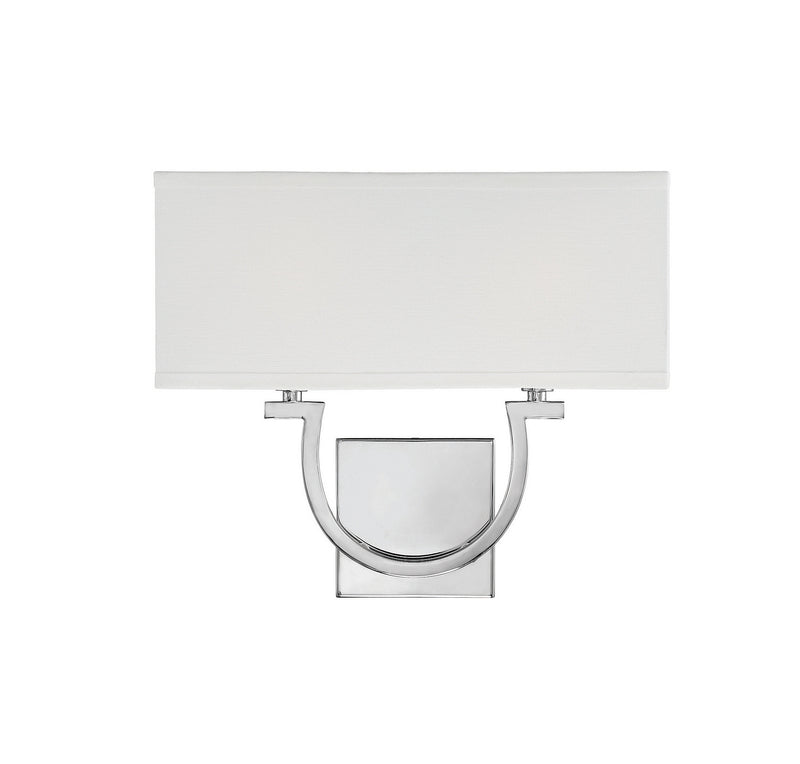 Two Light Wall Sconce<br /><span style="color:#4AB0CE;">Entrega: 4-10 dias en USA</span><br /><span style="color:#4AB0CE;font-size:60%;">PREGUNTE POR ENTREGA EN PANAMA</span><br />Collection: Rhodes<br />Finish: Polished Nickel