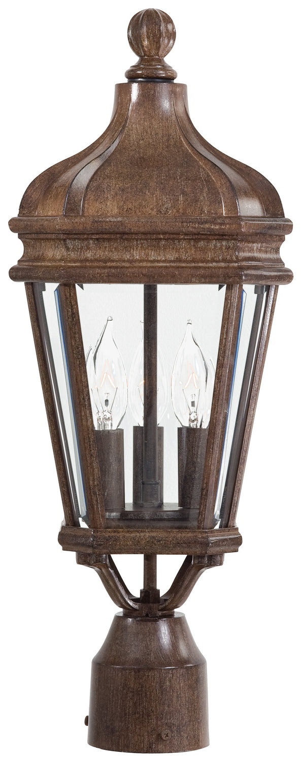 Three Light Post Mount<br /><span style="color:#4AB0CE;">Entrega: 2-3 semanas en USA</span><br /><span style="color:#4AB0CE;font-size:60%;">PREGUNTE POR ENTREGA EN PANAMA</span><br />Collection: Harrison<br />Finish: Vintage Rust