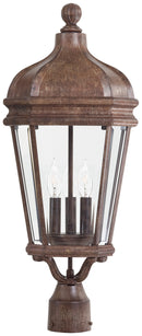 Three Light Post Mount<br /><span style="color:#4AB0CE;">Entrega: 4-10 dias en USA</span><br /><span style="color:#4AB0CE;font-size:60%;">PREGUNTE POR ENTREGA EN PANAMA</span><br />Collection: Harrison<br />Finish: Vintage Rust