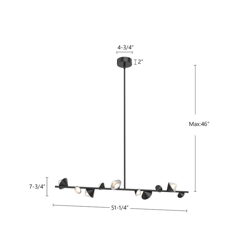 Kuzco Lighting - LP50851-BK - LED Island Pendant - Geode - Black