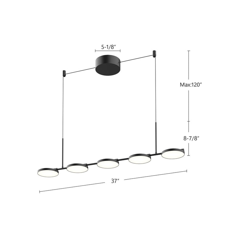 Kuzco Lighting - LP72237-BK - LED Island Pendant - Novel - Black