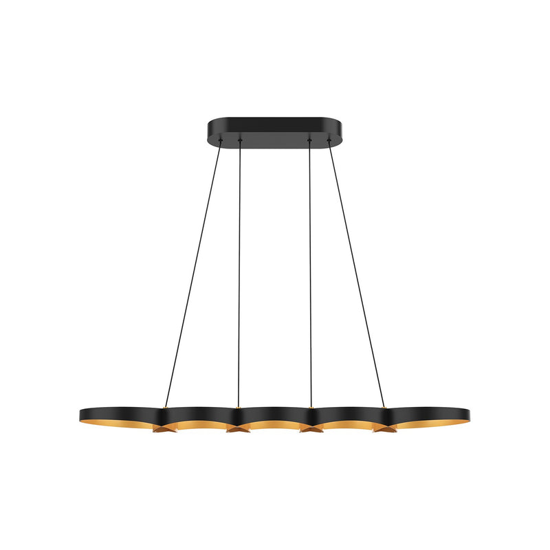 LED Island Pendant<br /><span style="color:#4AB0CE;">Entrega: 4-10 dias en USA</span><br /><span style="color:#4AB0CE;font-size:60%;">PREGUNTE POR ENTREGA EN PANAMA</span><br />Collection: Maestro<br />Finish: Black/Gold