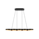 LED Island Pendant<br /><span style="color:#4AB0CE;">Entrega: 4-10 dias en USA</span><br /><span style="color:#4AB0CE;font-size:60%;">PREGUNTE POR ENTREGA EN PANAMA</span><br />Collection: Maestro<br />Finish: Black/Gold