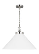 Visual Comfort Studio - CP1311MWTPN - One Light Pendant - Wellfleet - Matte White and Polished Nickel