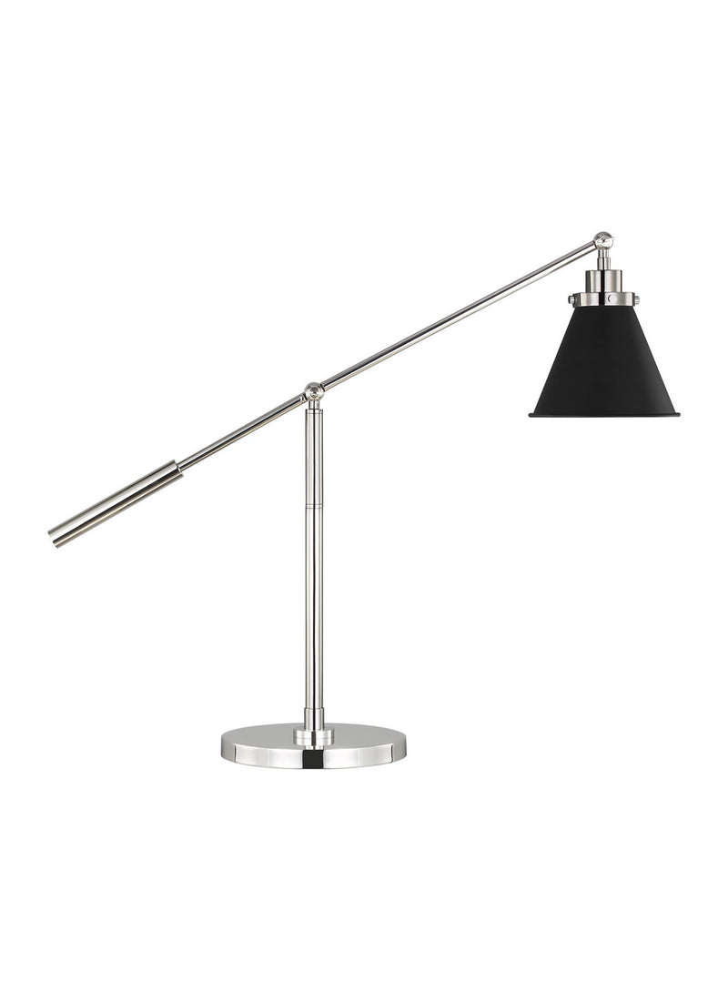 Visual Comfort Studio - CT1091MBKPN1 - One Light Desk Lamp - Wellfleet - Midnight Black and Polished Nickel