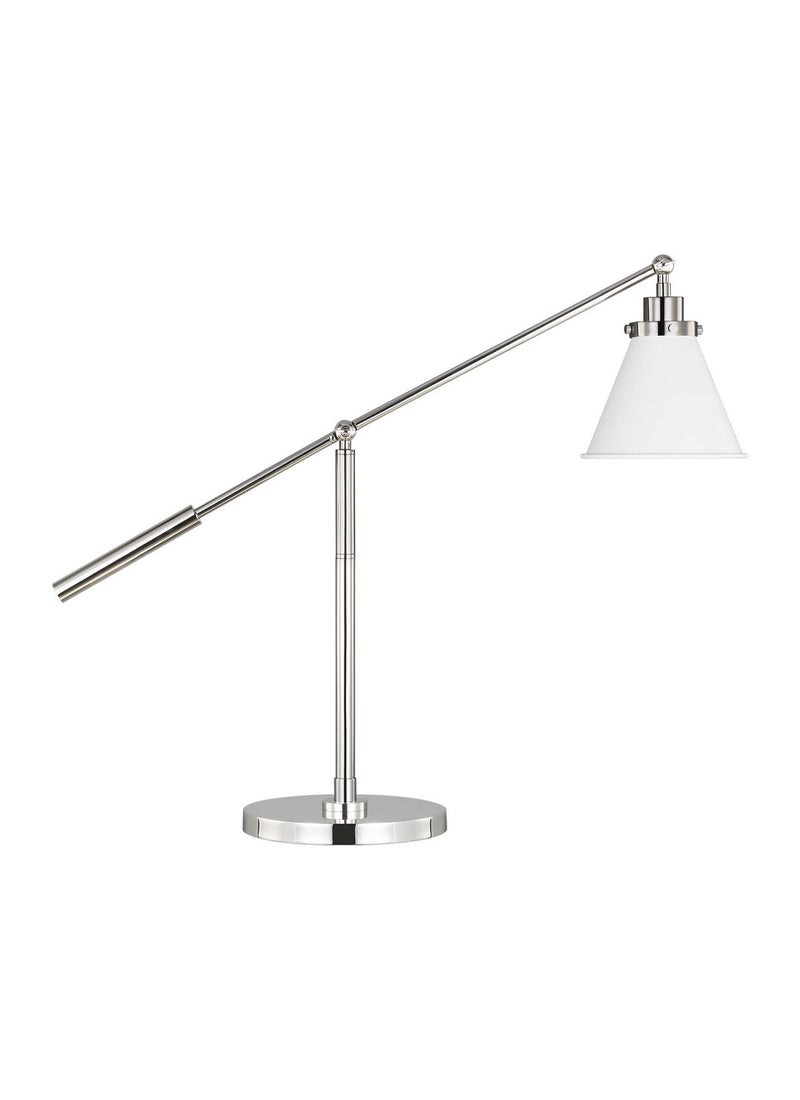 Visual Comfort Studio - CT1091MWTPN1 - One Light Desk Lamp - Wellfleet - Matte White and Polished Nickel