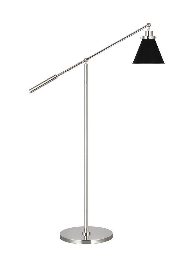 Visual Comfort Studio - CT1121MBKPN1 - One Light Floor Lamp - Wellfleet - Midnight Black and Polished Nickel