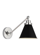 Visual Comfort Studio - CW1121MBKPN - One Light Wall Sconce - Wellfleet - Midnight Black and Polished Nickel