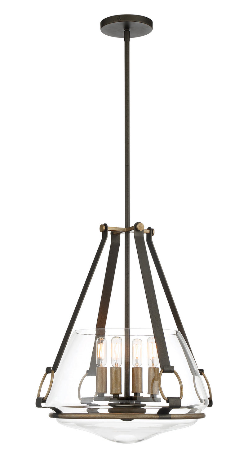 Four Light Pendant/Semi Flush Mount<br /><span style="color:#4AB0CE;">Entrega: 7-8 semanas en USA</span><br /><span style="color:#4AB0CE;font-size:60%;">PREGUNTE POR ENTREGA EN PANAMA</span><br />Collection: Eden Valley<br />Finish: Smoked Iron W/Aged ...