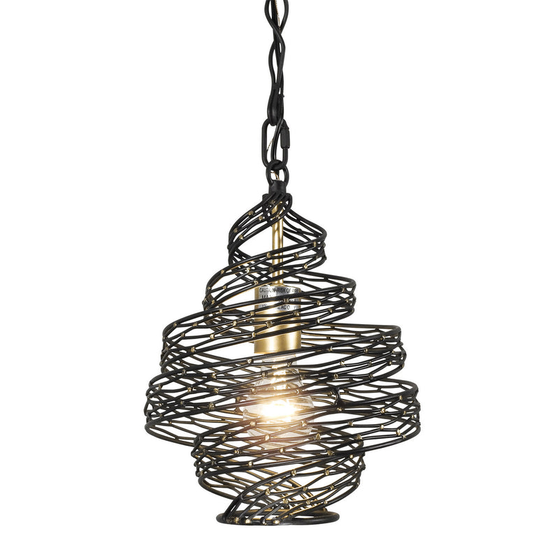 One Light Mini Pendant<br /><span style="color:#4AB0CE;">Entrega: 7-8 semanas en USA</span><br /><span style="color:#4AB0CE;font-size:60%;">PREGUNTE POR ENTREGA EN PANAMA</span><br />Collection: Flow<br />Finish: Matte Black/French Gold