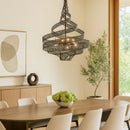 Varaluz - 240P06LMBFG - Six Light Pendant - Flow - Matte Black/French Gold
