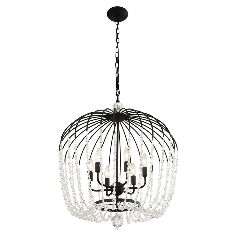 Six Light Pendant<br /><span style="color:#4AB0CE;">Entrega: 4-10 dias en USA</span><br /><span style="color:#4AB0CE;font-size:60%;">PREGUNTE POR ENTREGA EN PANAMA</span><br />Collection: Voliere<br />Finish: Matte Black