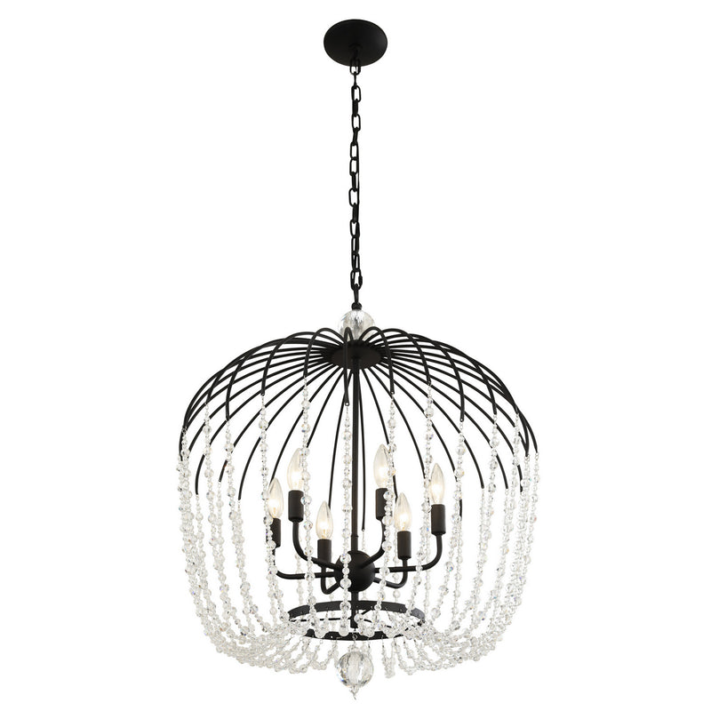 Six Light Pendant<br /><span style="color:#4AB0CE;">Entrega: 4-10 dias en USA</span><br /><span style="color:#4AB0CE;font-size:60%;">PREGUNTE POR ENTREGA EN PANAMA</span><br />Collection: Voliere<br />Finish: Matte Black