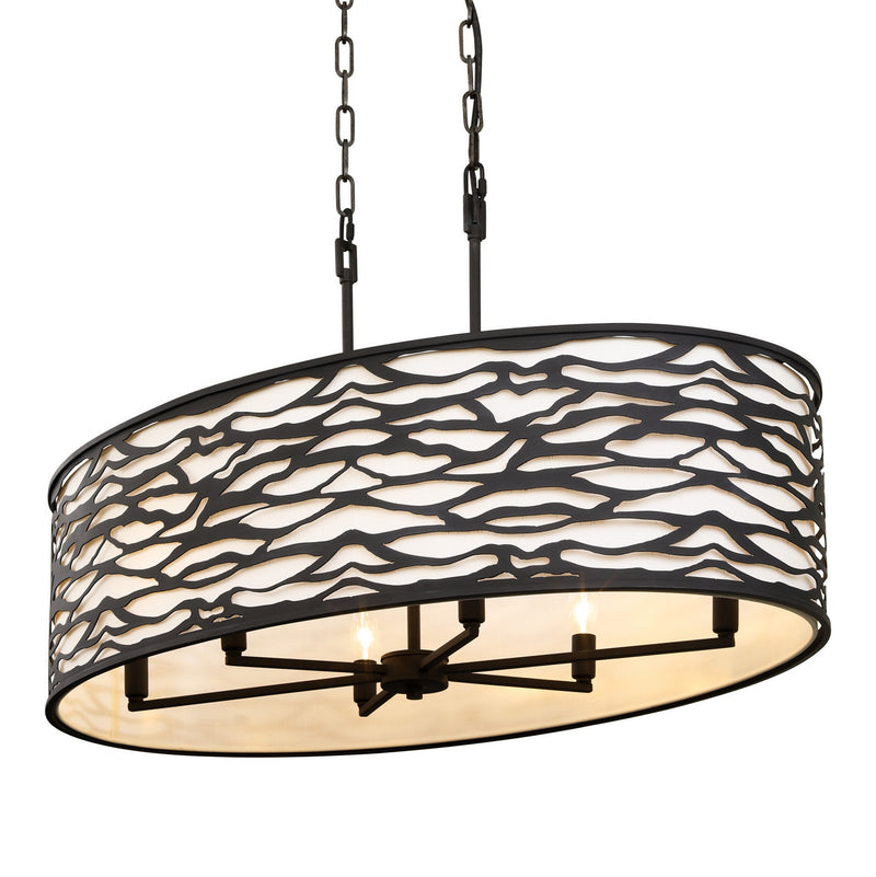 Six Light Pendant<br /><span style="color:#4AB0CE;">Entrega: 4-10 dias en USA</span><br /><span style="color:#4AB0CE;font-size:60%;">PREGUNTE POR ENTREGA EN PANAMA</span><br />Collection: Kato<br />Finish: Carbon Black