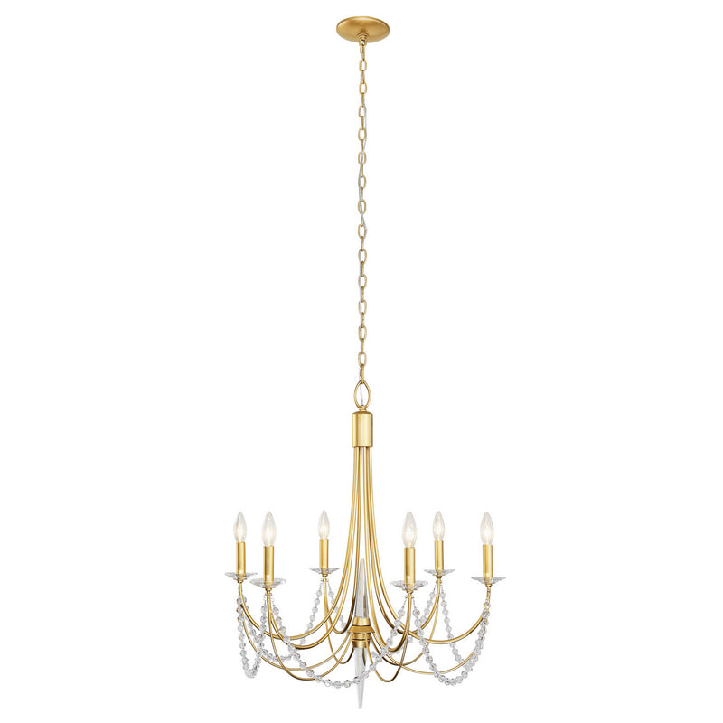 Six Light Chandelier<br /><span style="color:#4AB0CE;">Entrega: 4-10 dias en USA</span><br /><span style="color:#4AB0CE;font-size:60%;">PREGUNTE POR ENTREGA EN PANAMA</span><br />Collection: Brentwood<br />Finish: French Gold