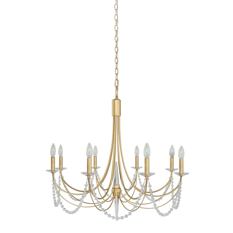 Eight Light Chandelier<br /><span style="color:#4AB0CE;">Entrega: 4-10 dias en USA</span><br /><span style="color:#4AB0CE;font-size:60%;">PREGUNTE POR ENTREGA EN PANAMA</span><br />Collection: Brentwood<br />Finish: French Gold