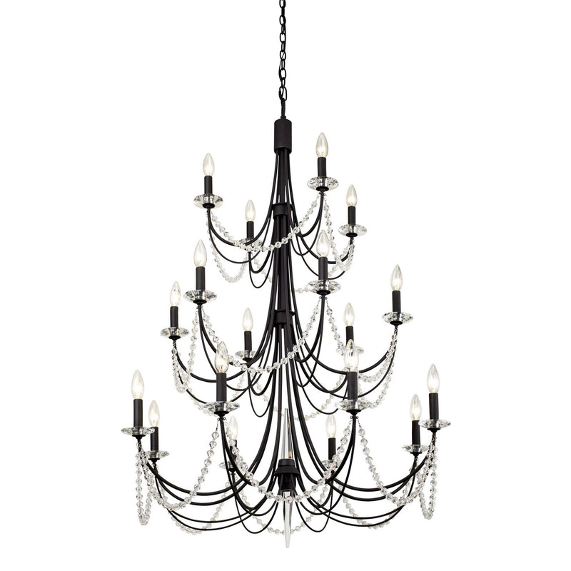 18 Light Chandelier<br /><span style="color:#4AB0CE;">Entrega: 4-10 dias en USA</span><br /><span style="color:#4AB0CE;font-size:60%;">PREGUNTE POR ENTREGA EN PANAMA</span><br />Collection: Brentwood<br />Finish: Carbon Black