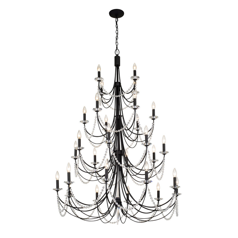 28 Light Chandelier<br /><span style="color:#4AB0CE;">Entrega: 4-5 semanas en USA</span><br /><span style="color:#4AB0CE;font-size:60%;">PREGUNTE POR ENTREGA EN PANAMA</span><br />Collection: Brentwood<br />Finish: Carbon Black