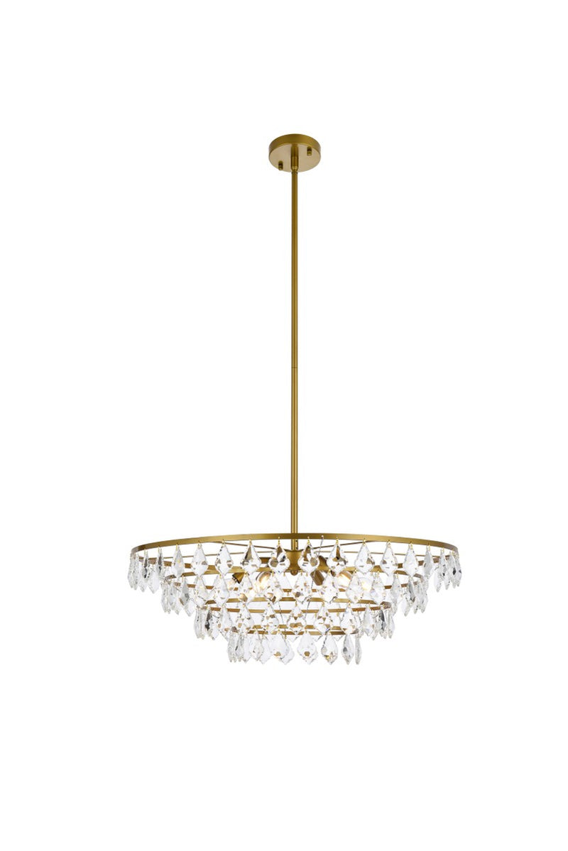 Elegant Lighting - 1101D28BR - Six Light Pendant - Ella - Brass