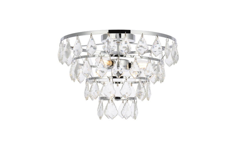 Elegant Lighting - 1101F14C - Three Light Flush Mount - Ella - Chrome