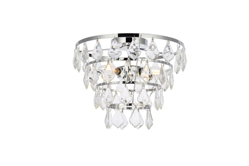 Elegant Lighting - 1101F16C - Three Light Flush Mount - Ella - Chrome