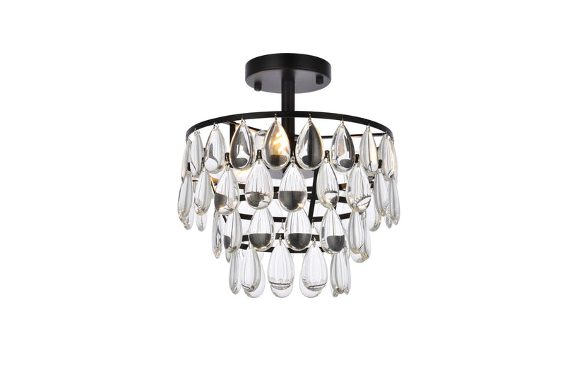 Elegant Lighting - 1103F12BK - Three Light Flush Mount - Mila - Black