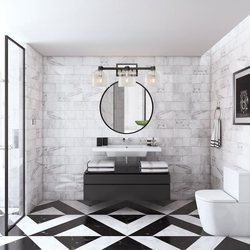 Artcraft Canada - AC11693NB - Three Light Vanity - Lyndon - Black and Brushed Nickel