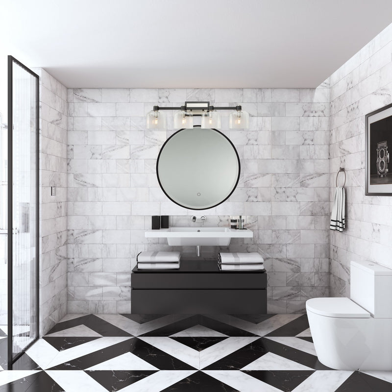 Artcraft Canada - AC11694NB - Four Light Vanity - Lyndon - Black and Brushed Nickel