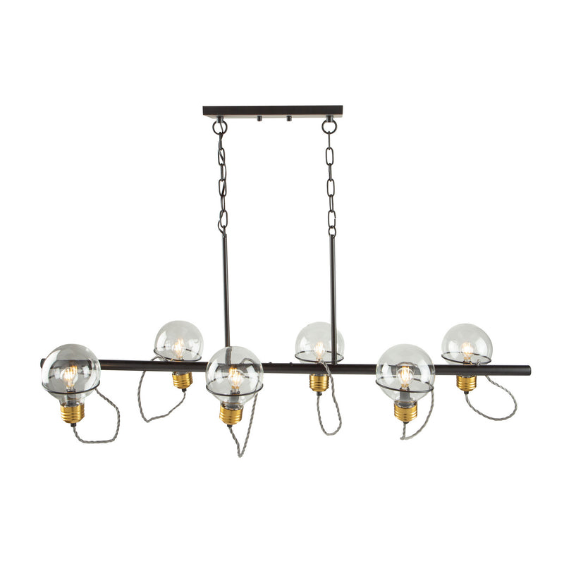Six Light Island Pendant<br /><span style="color:#4AB0CE;">Entrega: 4-10 dias en USA</span><br /><span style="color:#4AB0CE;font-size:60%;">PREGUNTE POR ENTREGA EN PANAMA</span><br />Collection: Martina<br />Finish: Black and Brushed Brass