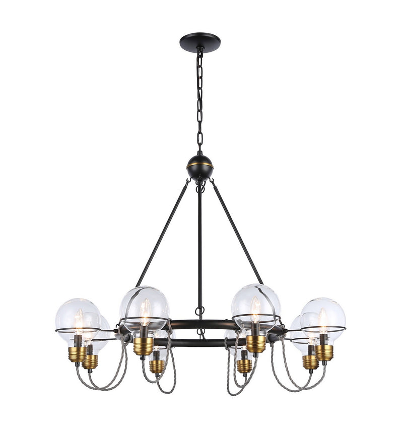 Artcraft Canada - AC11728BK - Eight Light Chandelier - Martina - Black and Brushed Brass