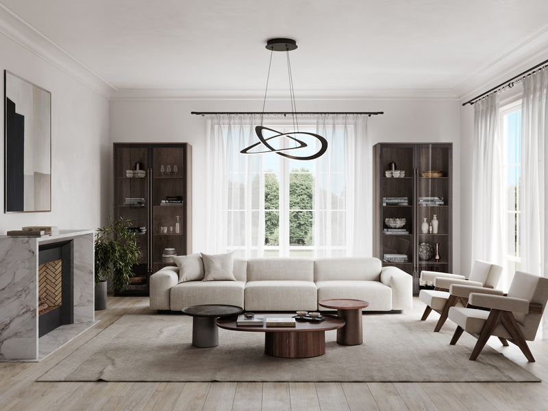 LED Chandelier<br /><span style="color:#4AB0CE;">Entrega: 4-10 dias en USA</span><br /><span style="color:#4AB0CE;font-size:60%;">PREGUNTE POR ENTREGA EN PANAMA</span><br />Collection: Wave<br />Finish: Black