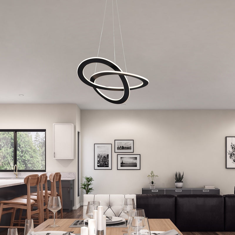 Artcraft Canada - AC7076BK - LED Chandelier - Wave - Black