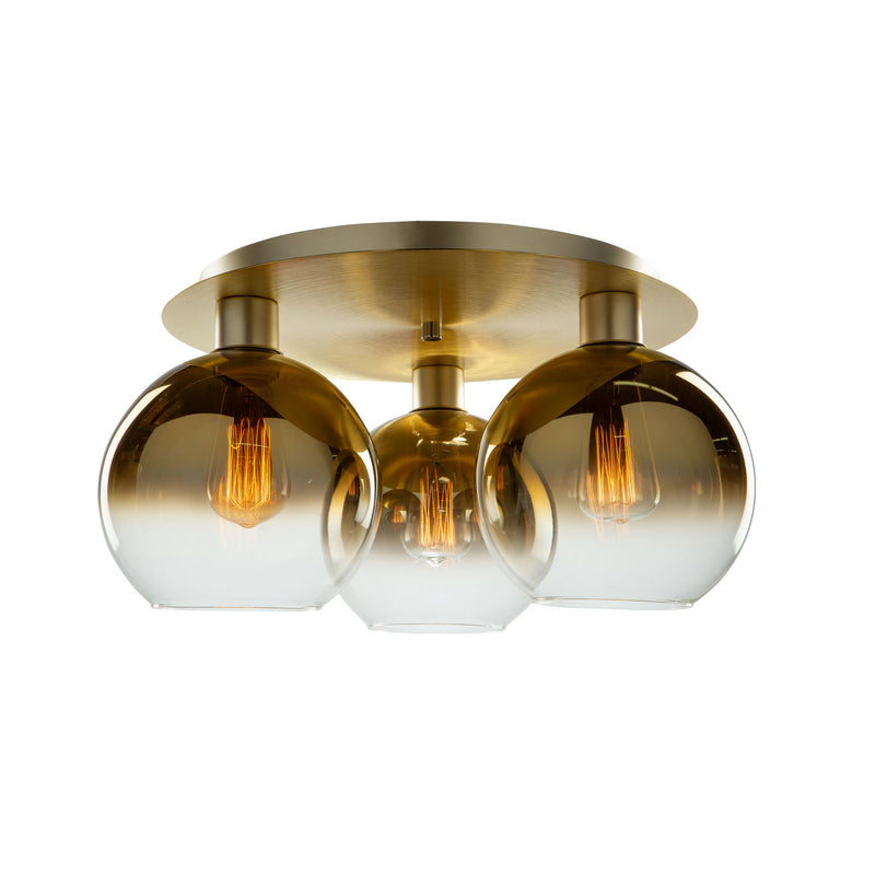 Three Light Semi-Flush Mount<br /><span style="color:#4AB0CE;">Entrega: 4-10 dias en USA</span><br /><span style="color:#4AB0CE;font-size:60%;">PREGUNTE POR ENTREGA EN PANAMA</span><br />Collection: Morning Mist<br />Finish: Gold