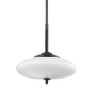 Troy Lighting - F7775-SBK - Two Light Pendant - Fallon - Satin Black/Black Leather