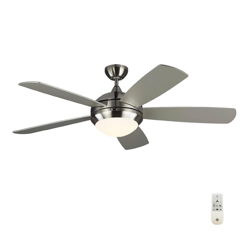 52" Ceiling Fan<br /><span style="color:#4AB0CE;">Entrega: 4-10 dias en USA</span><br /><span style="color:#4AB0CE;font-size:60%;">PREGUNTE POR ENTREGA EN PANAMA</span><br />Collection: Discus<br />Finish: Brushed Steel