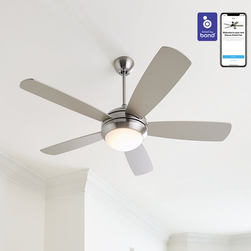 Generation Lighting - 5DISM52BSD - 52" Ceiling Fan - Discus - Brushed Steel