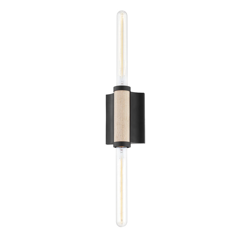 Two Light Wall Sconce<br /><span style="color:#4AB0CE;">Entrega: 4-10 dias en USA</span><br /><span style="color:#4AB0CE;font-size:60%;">PREGUNTE POR ENTREGA EN PANAMA</span><br />Collection: Cruiz<br />Finish: Soft Black