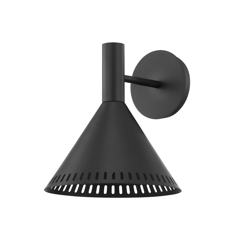 One Light Wall Sconce<br /><span style="color:#4AB0CE;">Entrega: 4-10 dias en USA</span><br /><span style="color:#4AB0CE;font-size:60%;">PREGUNTE POR ENTREGA EN PANAMA</span><br />Collection: Atticus<br />Finish: Soft Black