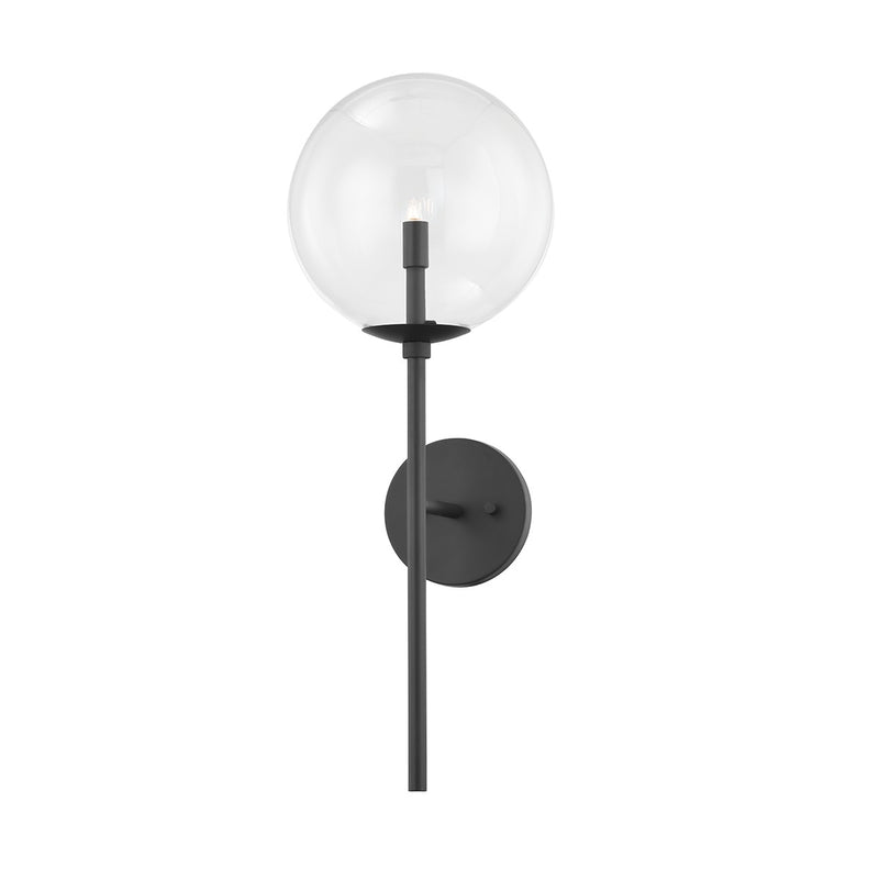 One Light Wall Sconce<br /><span style="color:#4AB0CE;">Entrega: 4-10 dias en USA</span><br /><span style="color:#4AB0CE;font-size:60%;">PREGUNTE POR ENTREGA EN PANAMA</span><br />Collection: Madrid<br />Finish: Soft Black