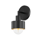 One Light Wall Sconce<br /><span style="color:#4AB0CE;">Entrega: 4-10 dias en USA</span><br /><span style="color:#4AB0CE;font-size:60%;">PREGUNTE POR ENTREGA EN PANAMA</span><br />Collection: North<br />Finish: Soft Black/Gold Leaf