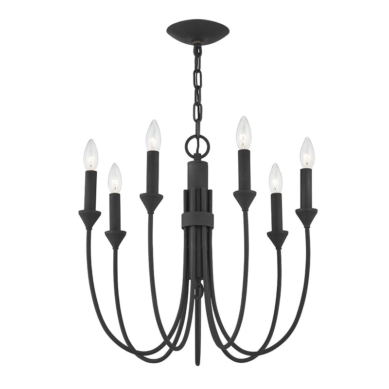 Seven Light Chandelier<br /><span style="color:#4AB0CE;">Entrega: 4-10 dias en USA</span><br /><span style="color:#4AB0CE;font-size:60%;">PREGUNTE POR ENTREGA EN PANAMA</span><br />Collection: Cate<br />Finish: Forged Iron