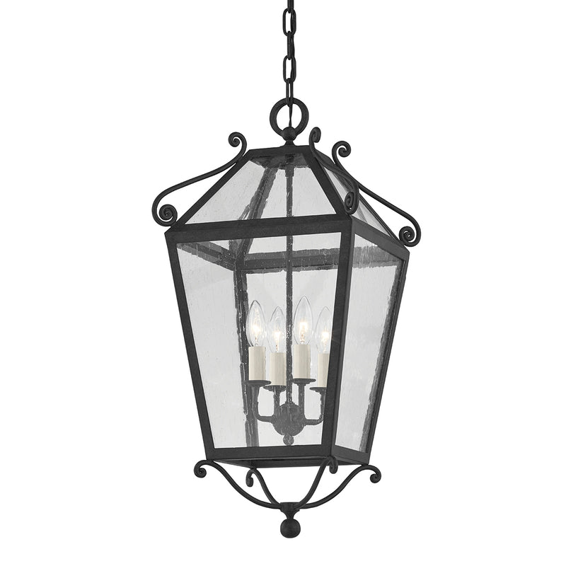 Four Light Outdoor Lantern<br /><span style="color:#4AB0CE;">Entrega: 4-10 dias en USA</span><br /><span style="color:#4AB0CE;font-size:60%;">PREGUNTE POR ENTREGA EN PANAMA</span><br />Collection: Santa Barbara County<br />Finish: French Iron