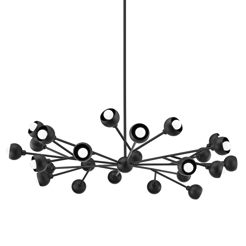 24 Light Chandelier<br /><span style="color:#4AB0CE;">Entrega: 4-10 dias en USA</span><br /><span style="color:#4AB0CE;font-size:60%;">PREGUNTE POR ENTREGA EN PANAMA</span><br />Collection: Colt<br />Finish: Soft Black