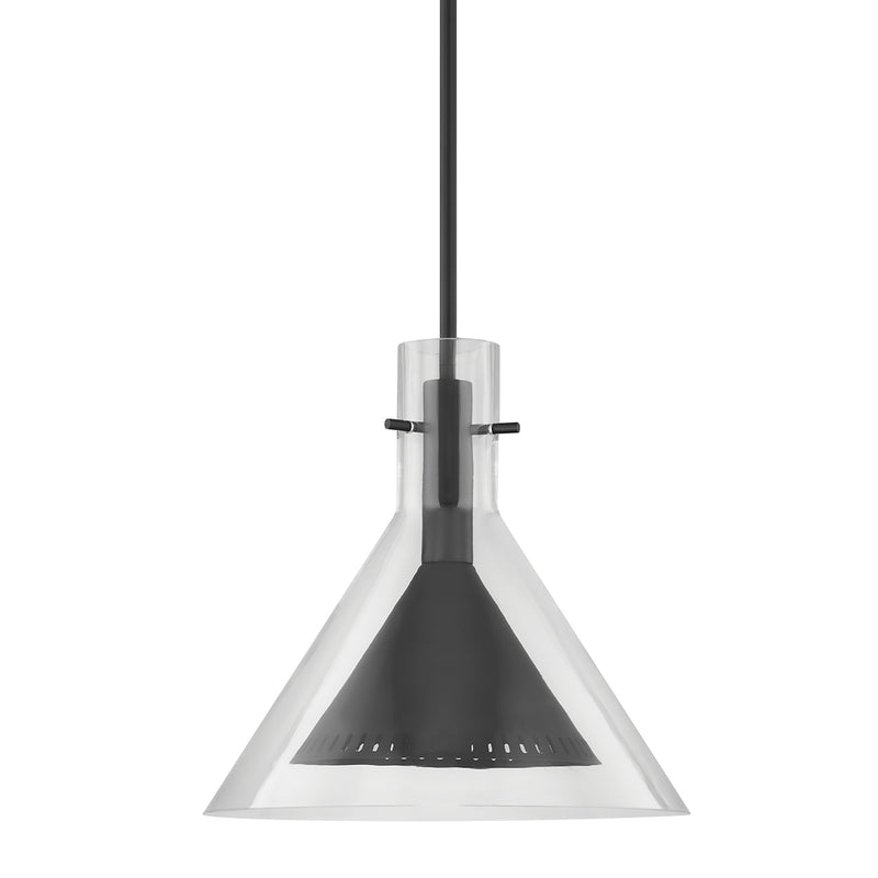 One Light Pendant<br /><span style="color:#4AB0CE;">Entrega: 4-10 dias en USA</span><br /><span style="color:#4AB0CE;font-size:60%;">PREGUNTE POR ENTREGA EN PANAMA</span><br />Collection: Atticus<br />Finish: Soft Black