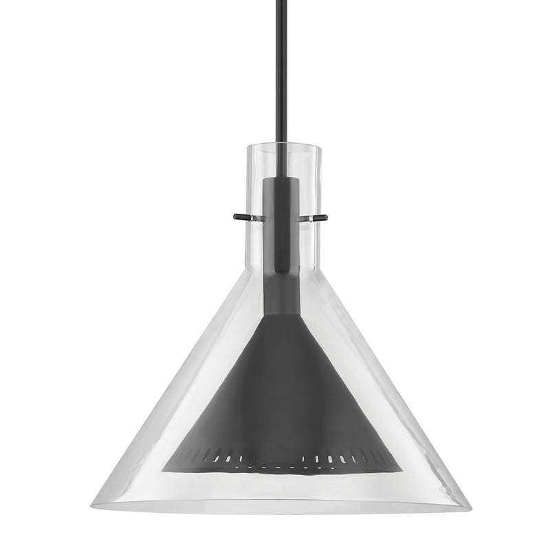 One Light Pendant<br /><span style="color:#4AB0CE;">Entrega: 4-10 dias en USA</span><br /><span style="color:#4AB0CE;font-size:60%;">PREGUNTE POR ENTREGA EN PANAMA</span><br />Collection: Atticus<br />Finish: Satin Black