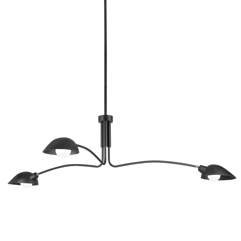Three Light Chandelier<br /><span style="color:#4AB0CE;">Entrega: 4-10 dias en USA</span><br /><span style="color:#4AB0CE;font-size:60%;">PREGUNTE POR ENTREGA EN PANAMA</span><br />Collection: Leo<br />Finish: Soft Black